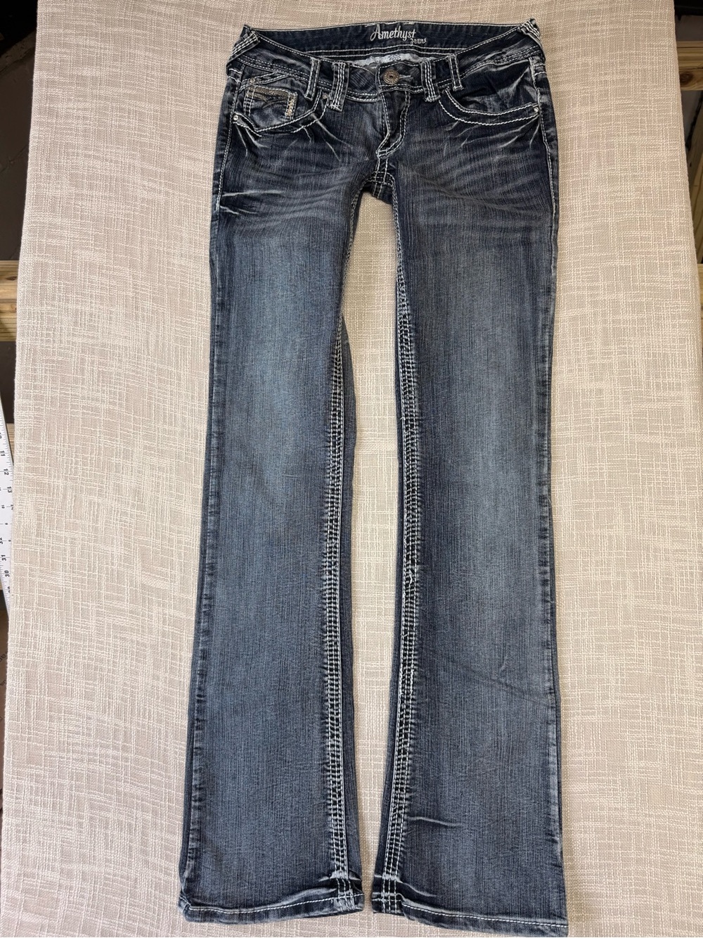Amethyst Y2K Low Rise Flare Jeans Size 3 Dark Wash
